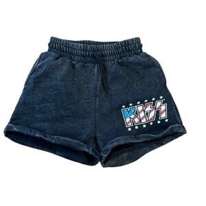 High rise Kiss 80’s Rockband sweat shorts